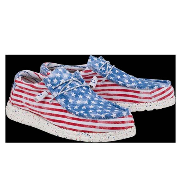 Hey Dude | Shoes | New Hey Dude Wally Patriotic Stars And Stripes Shoe